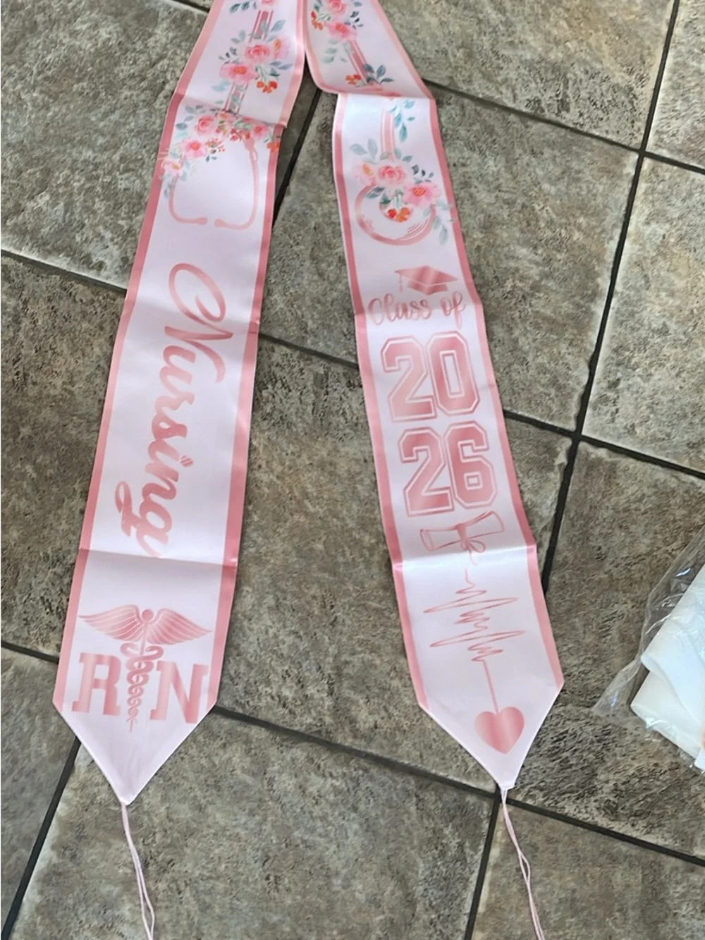 Nursing Class of 2026 Satin Graduation Sash - Pink